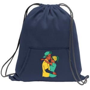 African American Couple Sweatshirt Cinch Pack Bag