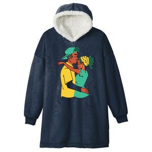 African American Couple Hooded Wearable Blanket