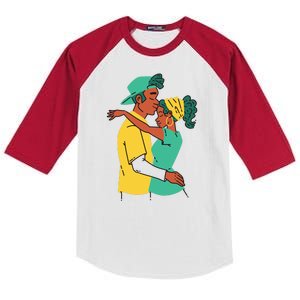 African American Couple Kids Colorblock Raglan Jersey