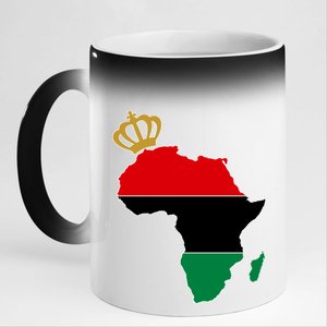 African American Pride Crown 11oz Black Color Changing Mug