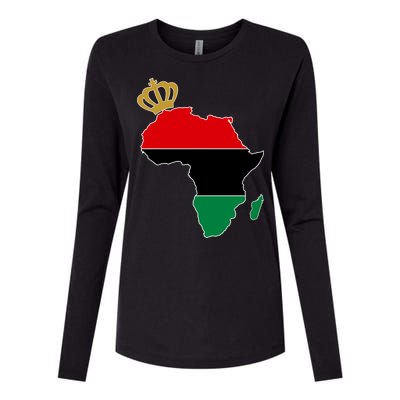 African American Pride Crown Womens Cotton Relaxed Long Sleeve T-Shirt