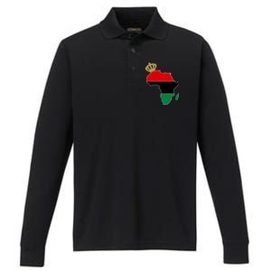 African American Pride Crown Performance Long Sleeve Polo