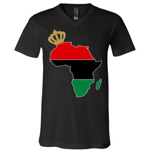 African American Pride Crown V-Neck T-Shirt