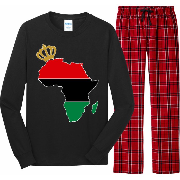 African American Pride Crown Long Sleeve Pajama Set