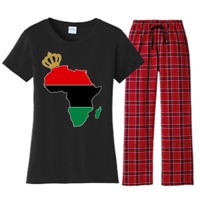 African American Pride Crown Women's Flannel Pajama Set