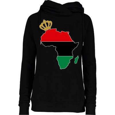 African American Pride Crown Womens Funnel Neck Pullover Hood