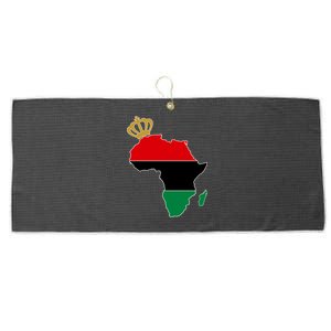 African American Pride Crown Large Microfiber Waffle Golf Towel