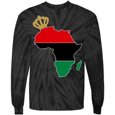 African American Pride Crown Tie-Dye Long Sleeve Shirt