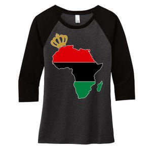 African American Pride Crown Women's Tri-Blend 3/4-Sleeve Raglan Shirt