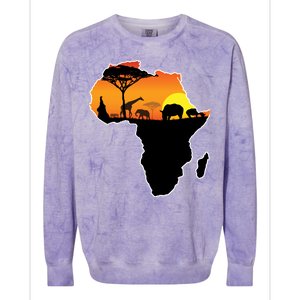 African Animals Colorblast Crewneck Sweatshirt