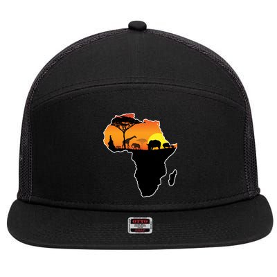 African Animals 7 Panel Mesh Trucker Snapback Hat