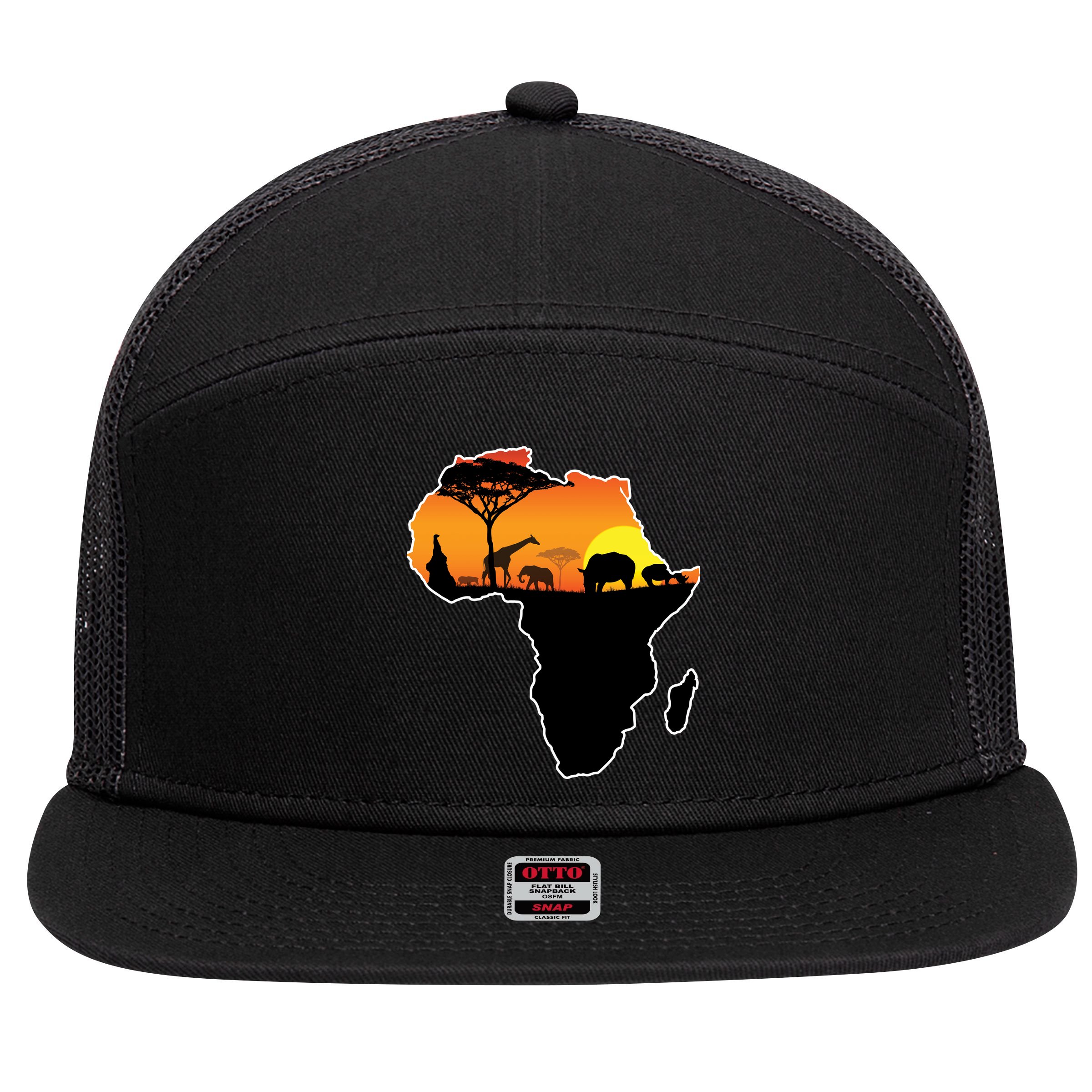 African Animals 7 Panel Mesh Trucker Snapback Hat