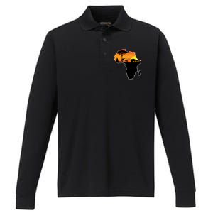 African Animals Performance Long Sleeve Polo