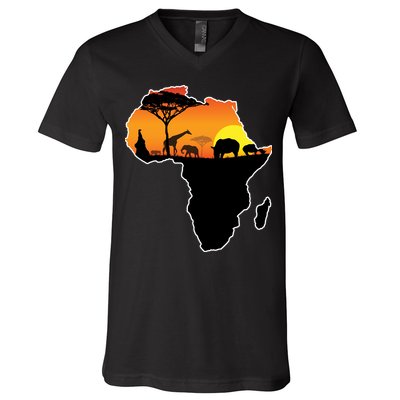 African Animals V-Neck T-Shirt