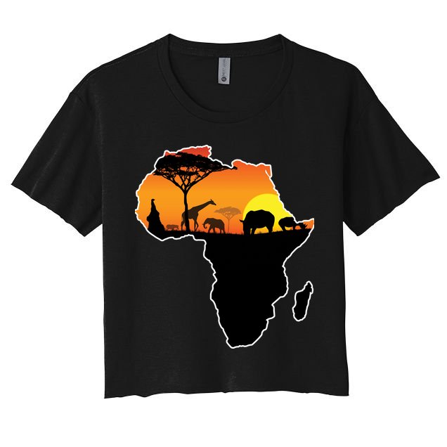 African Animals Crop Top