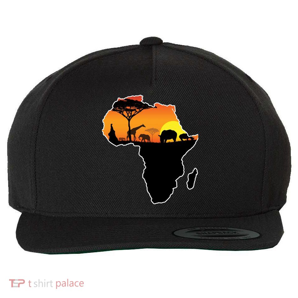 African Animals Wool Snapback Cap