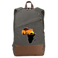 African Animals Cotton Canvas Backpack