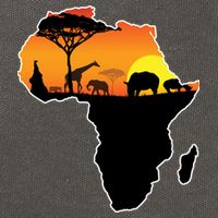 African Animals Cotton Canvas Backpack