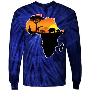 African Animals Tie-Dye Long Sleeve Shirt