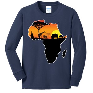 African Animals Kids Long Sleeve Shirt