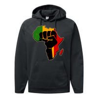 African Black Power Fist Performance Fleece Hoodie