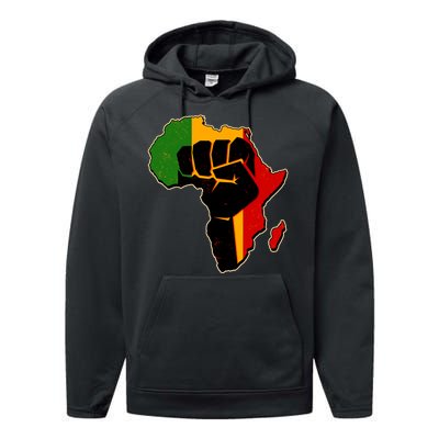 African Black Power Fist Performance Fleece Hoodie