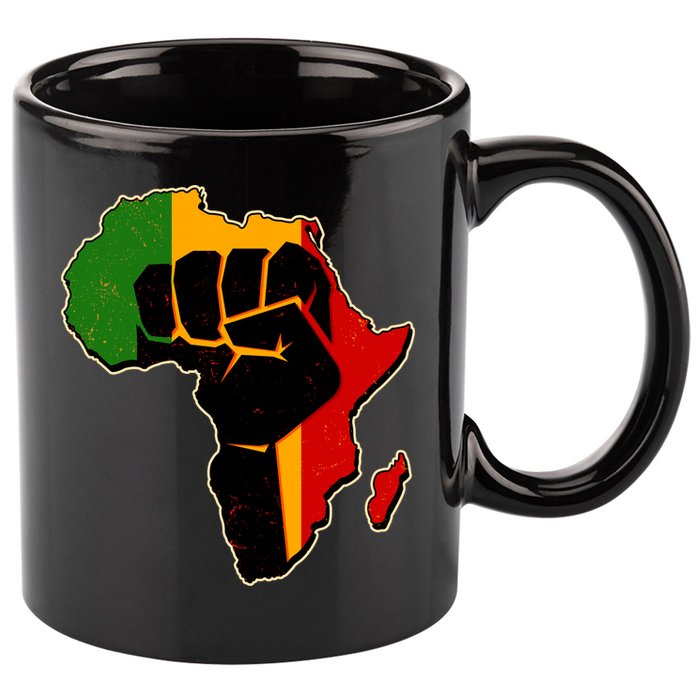 African Black Power Fist 11oz C Handle Ceramic Mug