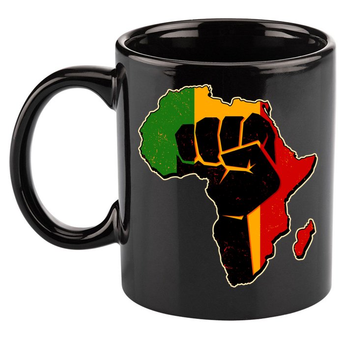 African Black Power Fist 11oz C Handle Ceramic Mug