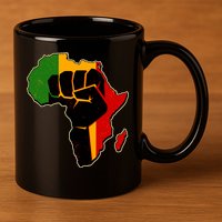African Black Power Fist 11oz C Handle Ceramic Mug