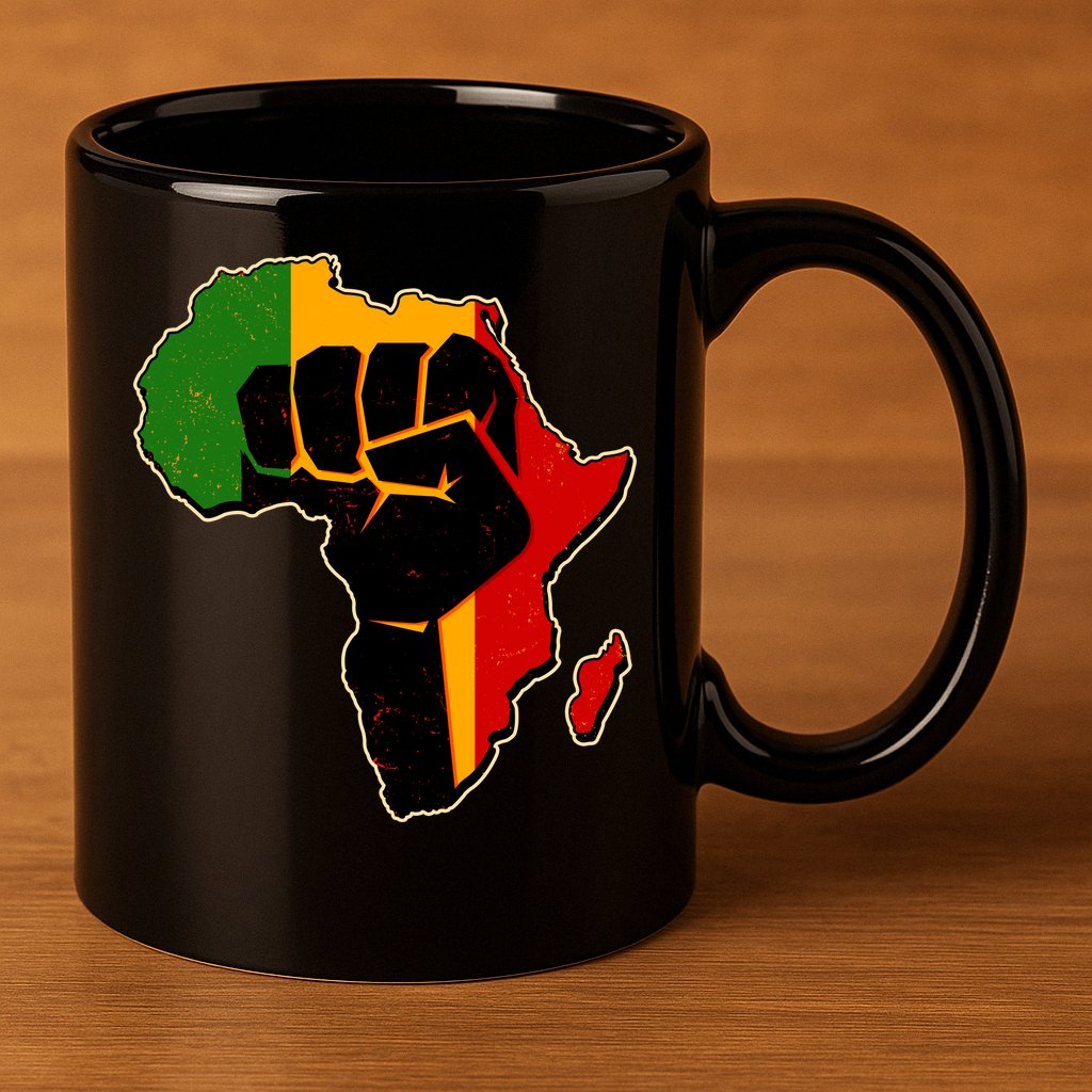 African Black Power Fist 11oz C Handle Ceramic Mug