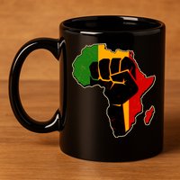 African Black Power Fist 11oz C Handle Ceramic Mug