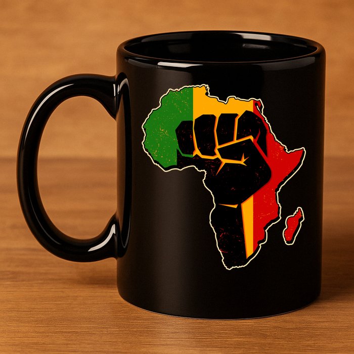 African Black Power Fist 11oz C Handle Ceramic Mug