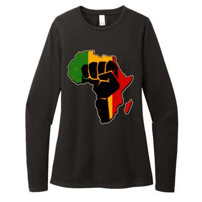 African Black Power Fist Womens CVC Long Sleeve Shirt