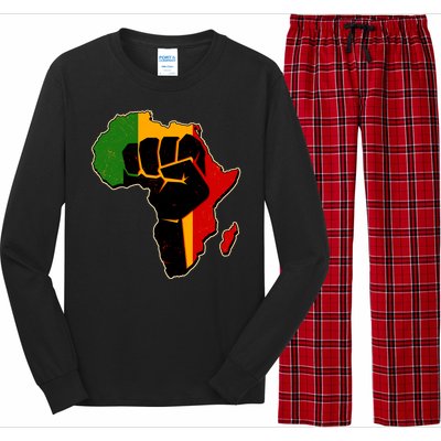 African Black Power Fist Long Sleeve Pajama Set