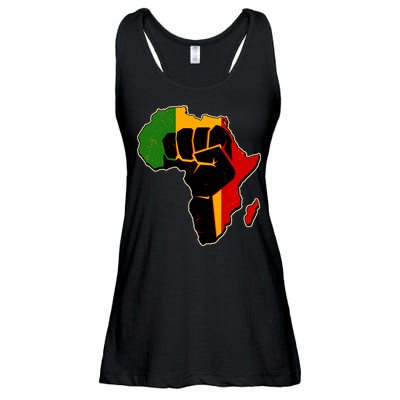 African Black Power Fist Ladies Essential Flowy Tank