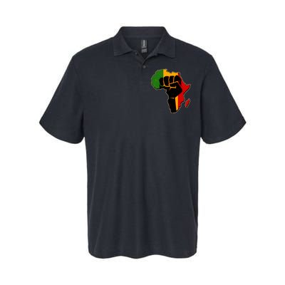 African Black Power Fist Softstyle Adult Sport Polo