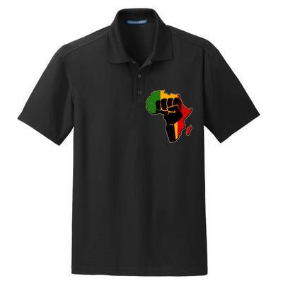 African Black Power Fist Dry Zone Grid Polo