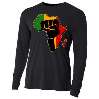 African Black Power Fist Cooling Performance Long Sleeve Crew