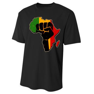 African Black Power Fist Performance Sprint T-Shirt