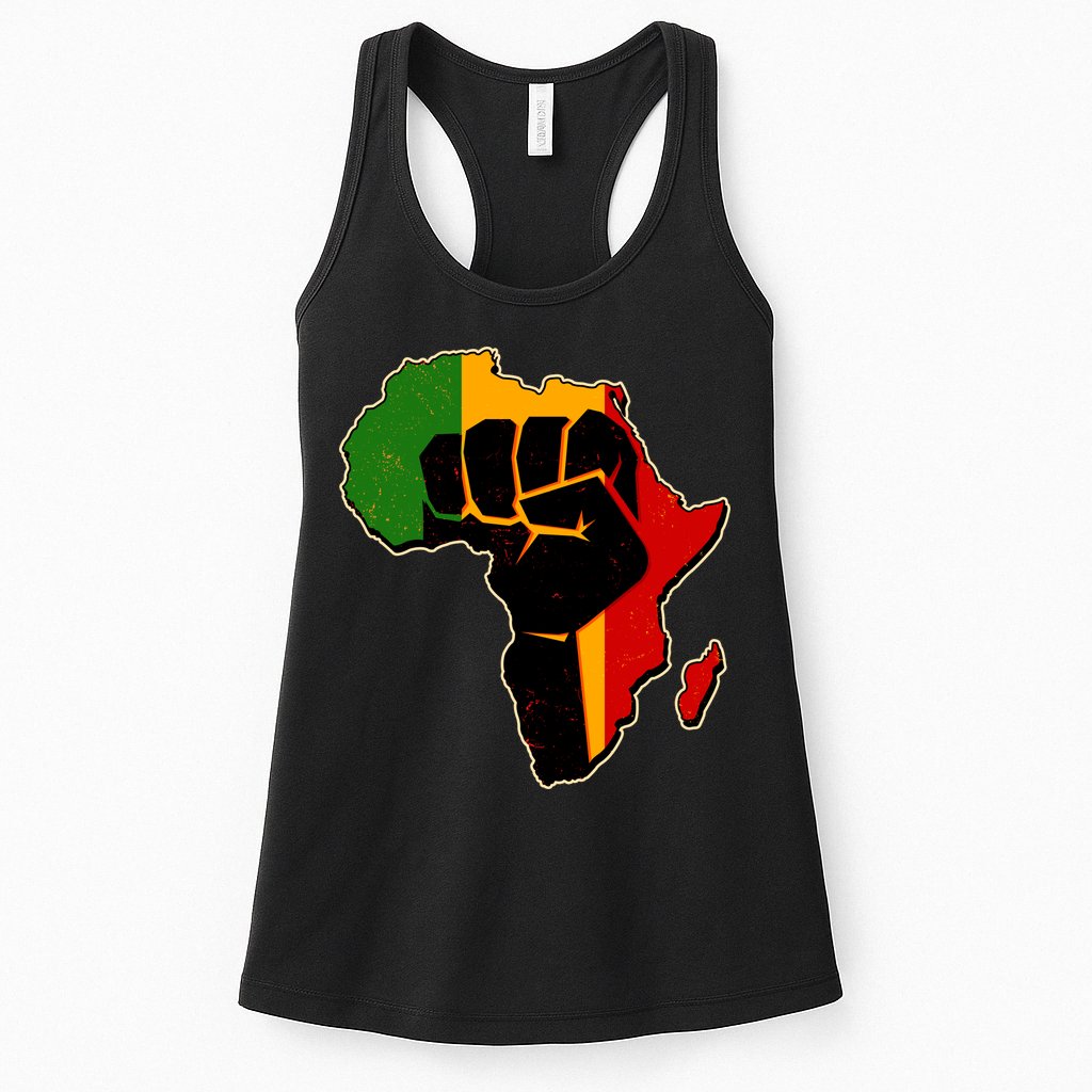 African Black Power Fist Womens Tank Top
