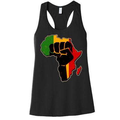 African Black Power Fist Women's Racerback Tank