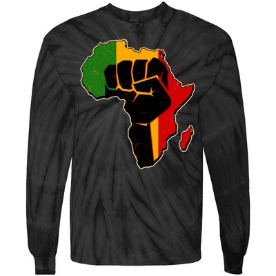 African Black Power Fist Tie-Dye Long Sleeve Shirt