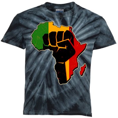 African Black Power Fist Kids Tie-Dye T-Shirt