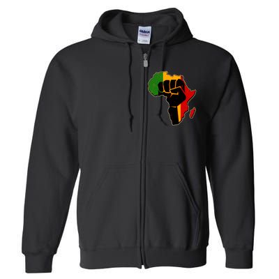 African Black Power Fist Full Zip Hoodie