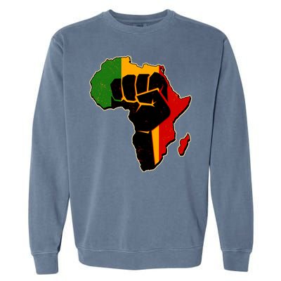 African Black Power Fist Garment-Dyed Sweatshirt