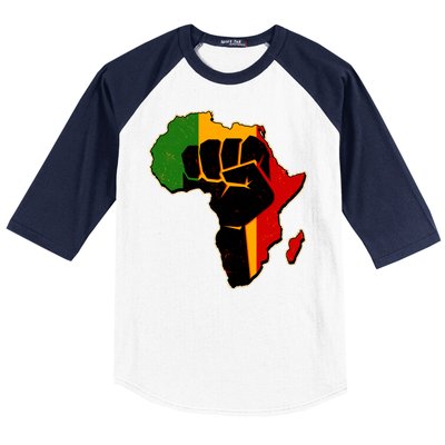 African Black Power Fist Baseball Sleeve Shirt