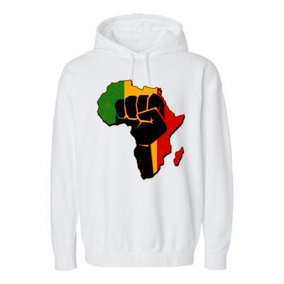 African Black Power Fist Garment-Dyed Fleece Hoodie