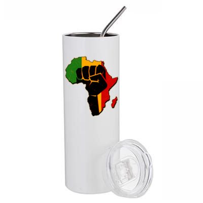 African Black Power Fist Stainless Steel Tumbler