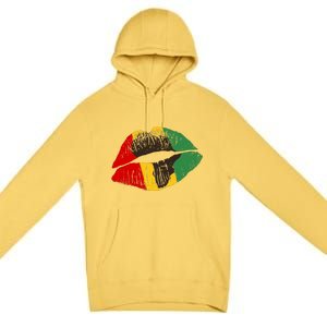 African Colors Lipstick Print Premium Pullover Hoodie