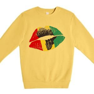 African Colors Lipstick Print Premium Crewneck Sweatshirt